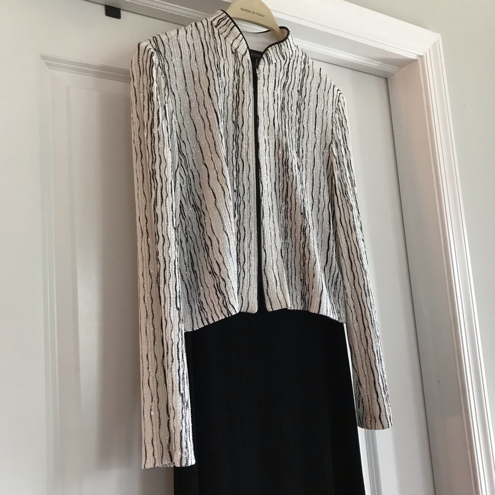 Mother-of-the-bride black gown with jacket